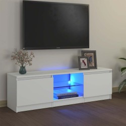 Meuble TV avec lumières LED Blanc 120x30x36 cm 618440618440