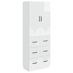 Ensemble de Meubles 2 pcs Blanc brillant 66 x 34,5 x 87 cm 618441618441