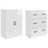 Ensemble de Meubles 2 pcs Blanc brillant 66 x 34,5 x 87 cm 618441618441