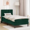 Cadre de lit avec matelas Vert foncé 100 x 200 cm Velours 618442618442