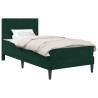 Cadre de lit avec matelas Vert foncé 100 x 200 cm Velours 618442618442