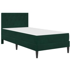 Cadre de lit avec matelas Vert foncé 100 x 200 cm Velours 618442618442