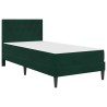 Cadre de lit avec matelas Vert foncé 100 x 200 cm Velours 618442618442