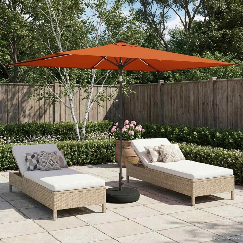 Parasol de jardin avec lumières LED et base 200 x 300 cm 618443618443