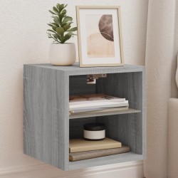 Meuble TV mural avec lumières LED sonoma gris 30x28,5x30 cm 618444618444
