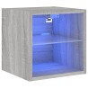 Meuble TV mural avec lumières LED sonoma gris 30x28,5x30 cm 618444618444