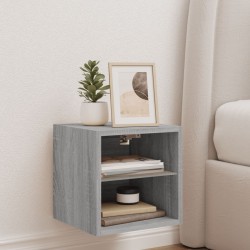 Meuble TV mural avec lumières LED sonoma gris 30x28,5x30 cm 618444618444
