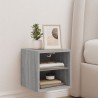Meuble TV mural avec lumières LED sonoma gris 30x28,5x30 cm 618444618444
