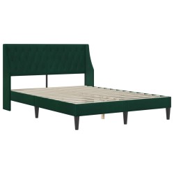 Cadre de lit avec matelas Vert foncé 120 x 200 cm Velours 618445618445