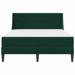 Cadre de lit avec matelas Vert foncé 120 x 200 cm Velours 618445618445