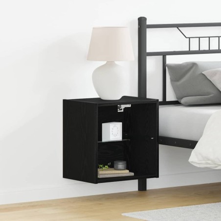Étagère flottante avec lumière LED 2 pcs Noir 40 x 28,5 x 40 cm 618447618447