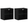 Étagère flottante avec lumière LED 2 pcs Noir 40 x 28,5 x 40 cm 618447618447