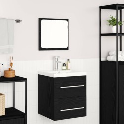 Ensemble de mobilier de salle de bain 2 pcs Chêne noir 618448618448
