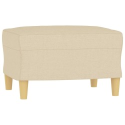Canapé à 3 places avec repose-pieds Crème 180 cm Tissu 618451618451