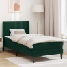 Cadre de lit avec matelas Vert foncé 100 x 200 cm Velours 618452618452