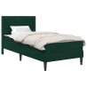 Cadre de lit avec matelas Vert foncé 100 x 200 cm Velours 618452618452