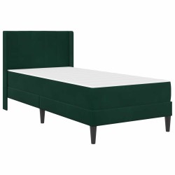 Cadre de lit avec matelas Vert foncé 100 x 200 cm Velours 618452618452