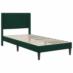 Cadre de lit avec matelas Vert foncé 100 x 200 cm Velours 618452618452