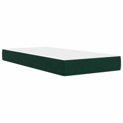 Cadre de lit avec matelas Vert foncé 100 x 200 cm Velours 618452618452