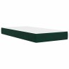 Cadre de lit avec matelas Vert foncé 100 x 200 cm Velours 618452618452