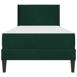 Cadre de lit avec matelas Vert foncé 100 x 200 cm Velours 618452618452