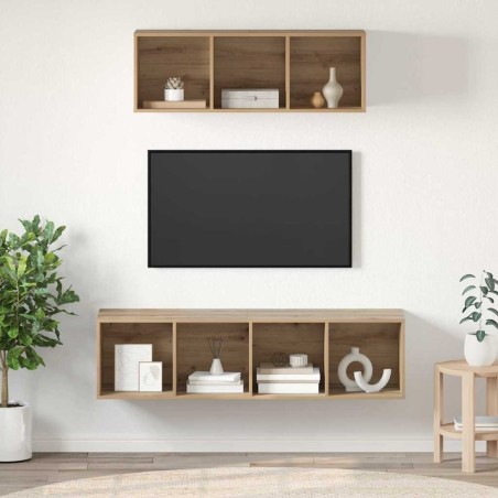Ensemble meuble TV 2 pcs Chêne artisanal Bois d'ingénierie 618454618454