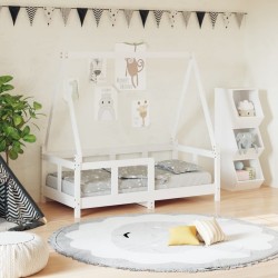 Cadre de lit pour enfant blanc 70x140 cm bois de pin massif 618455618455