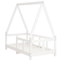 Cadre de lit pour enfant blanc 70x140 cm bois de pin massif 618455618455