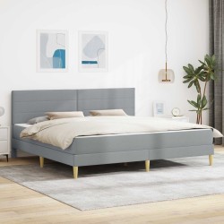 Cadre de lit Gris clair 200 x 200 cm Polyester 618457618457