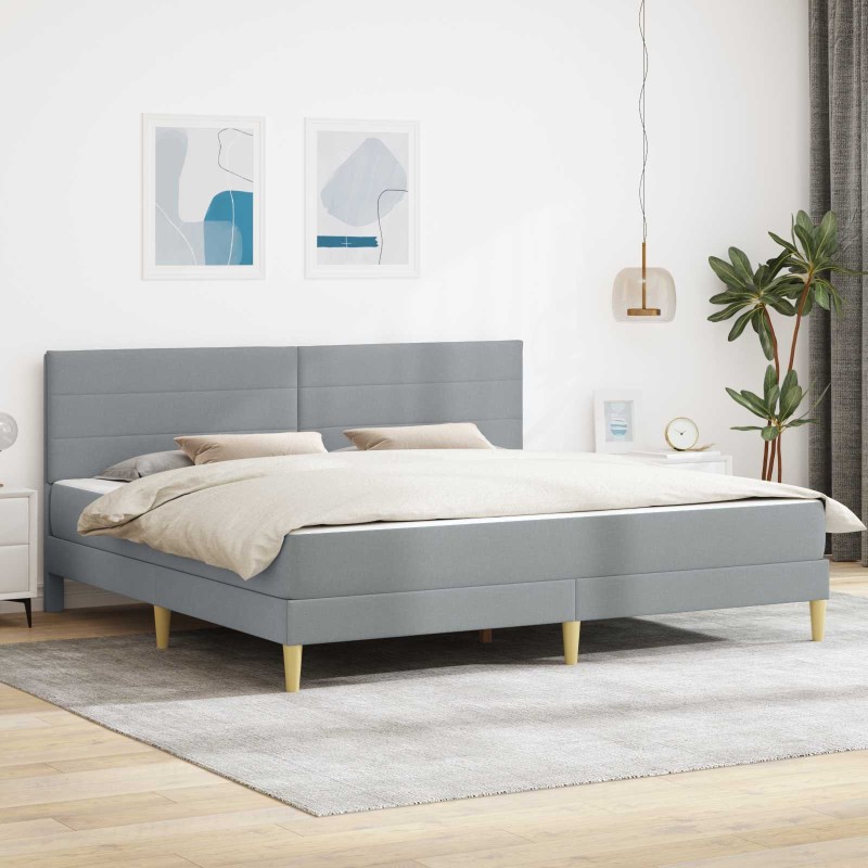 Cadre de lit Gris clair 200 x 200 cm Polyester 618457618457