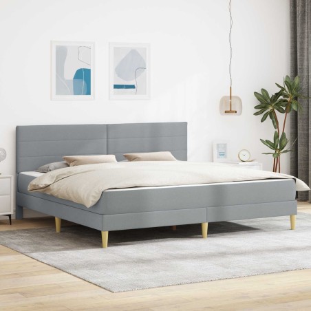 Cadre de lit Gris clair 200 x 200 cm Polyester 618457618457