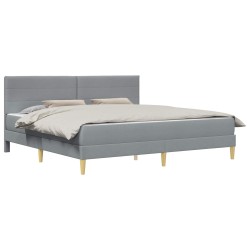 Cadre de lit Gris clair 200 x 200 cm Polyester 618457618457