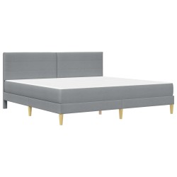 Cadre de lit Gris clair 200 x 200 cm Polyester 618457618457
