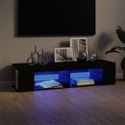 Meuble TV avec lumières LED noir 135x39x30 cm 618458618458