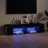 Meuble TV avec lumières LED noir 135x39x30 cm 618458618458