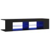 Meuble TV avec lumières LED noir 135x39x30 cm 618458618458