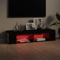 Meuble TV avec lumières LED noir 135x39x30 cm 618458618458