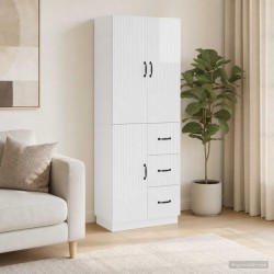 Ensemble de Meubles 2 pcs Blanc brillant Bois d'ingénierie 618460618460