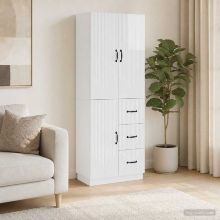 Ensemble de Meubles 2 pcs Blanc brillant Bois d'ingénierie 618460618460