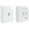 Ensemble de Meubles 2 pcs Blanc brillant Bois d'ingénierie 618460618460