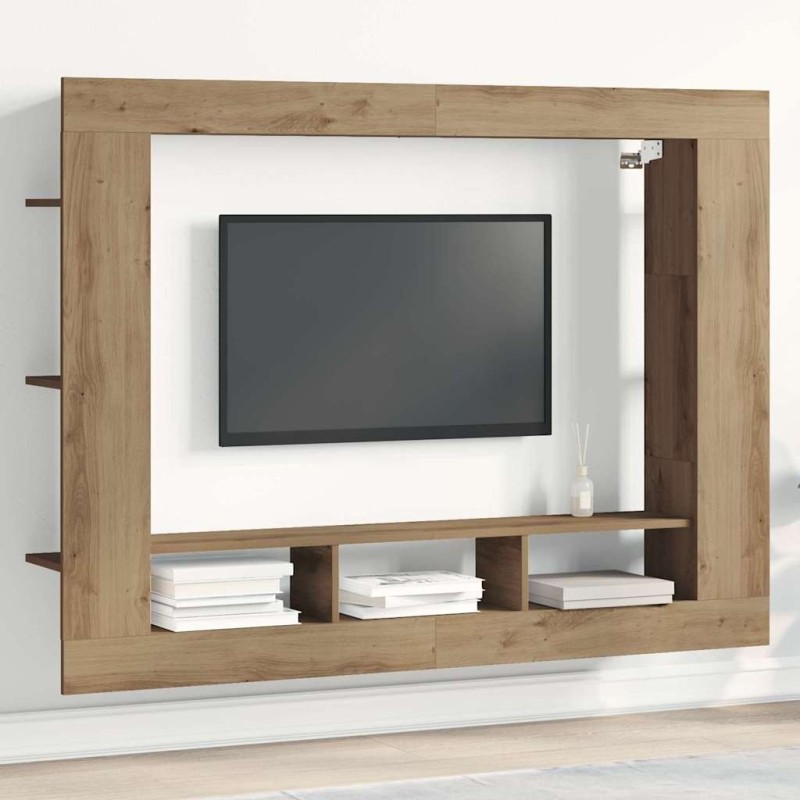 Meuble TV 152 x 22 x 113 cm chêne artisanal Bois d'ingénierie 618461618461