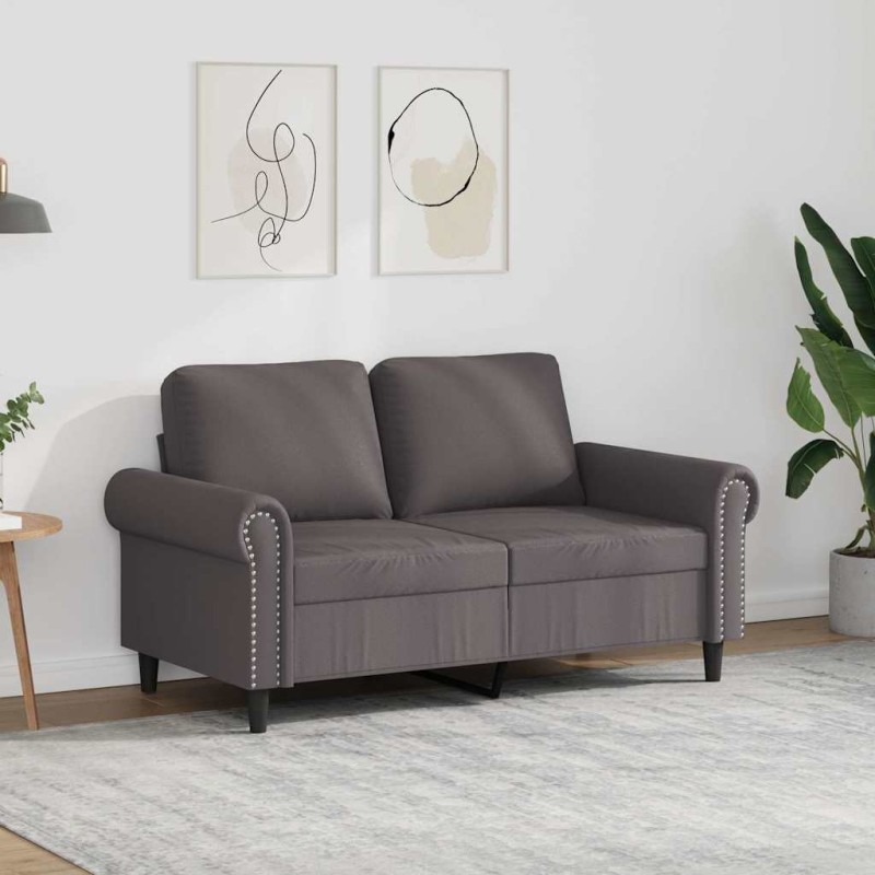 Canapé à 2 places Gris 120 cm Similicuir 618462618462