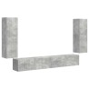 Ensemble de meuble TV mural 4 pcs Gris béton Bois d'ingénierie 618463618463