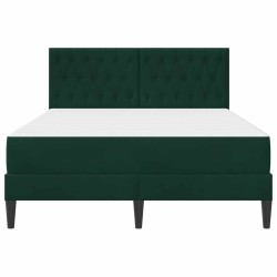 Cadre de lit avec matelas Vert foncé 120 x 200 cm Velours 618465618465