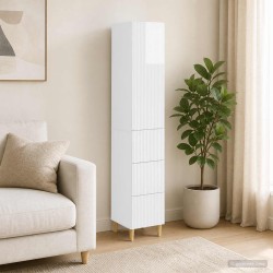 Ensemble de Meubles 2 pcs Blanc brillant 33 x 34,5 x 90 cm 618471618471