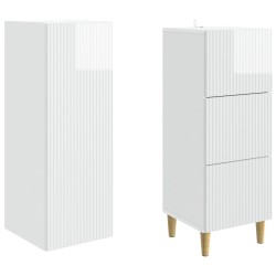 Ensemble de Meubles 2 pcs Blanc brillant 33 x 34,5 x 90 cm 618471618471