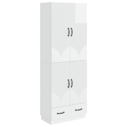 Ensemble de Meubles 2 pcs Blanc brillant Bois d'ingénierie 618472618472
