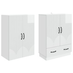 Ensemble de Meubles 2 pcs Blanc brillant Bois d'ingénierie 618472618472