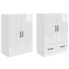 Ensemble de Meubles 2 pcs Blanc brillant Bois d'ingénierie 618472618472
