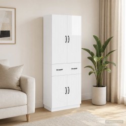 Ensemble de Meubles 2 pcs Blanc brillant Bois d'ingénierie 618477618477
